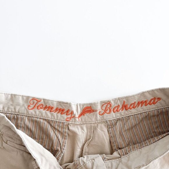 Tommy Bahama Mens Stripe Lined Flat Front Chino Short Tan Size 34 - Picture 3 of 9